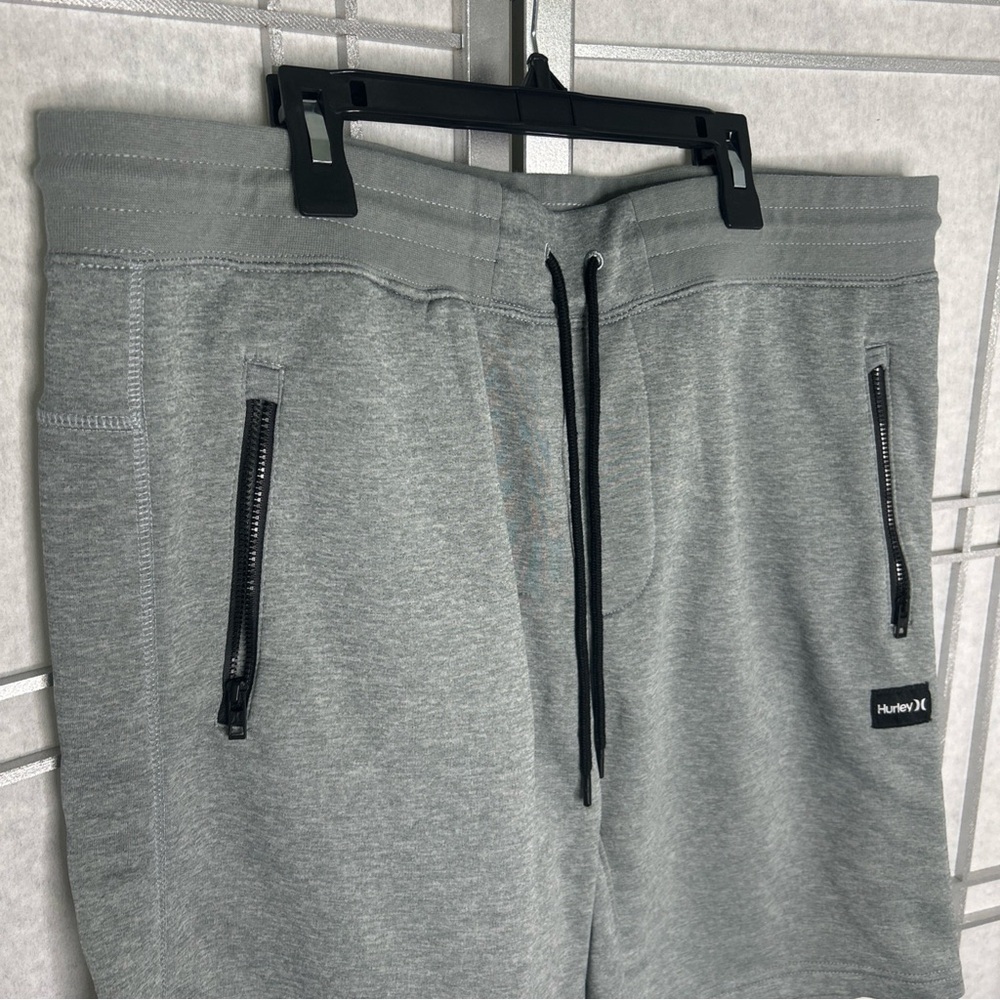 Hurley Shorts Men Sz 2XL Gray Knit Zipper Pockets Pull On - Picture 3 of 8